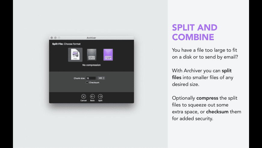 Zip archiver free download for mac